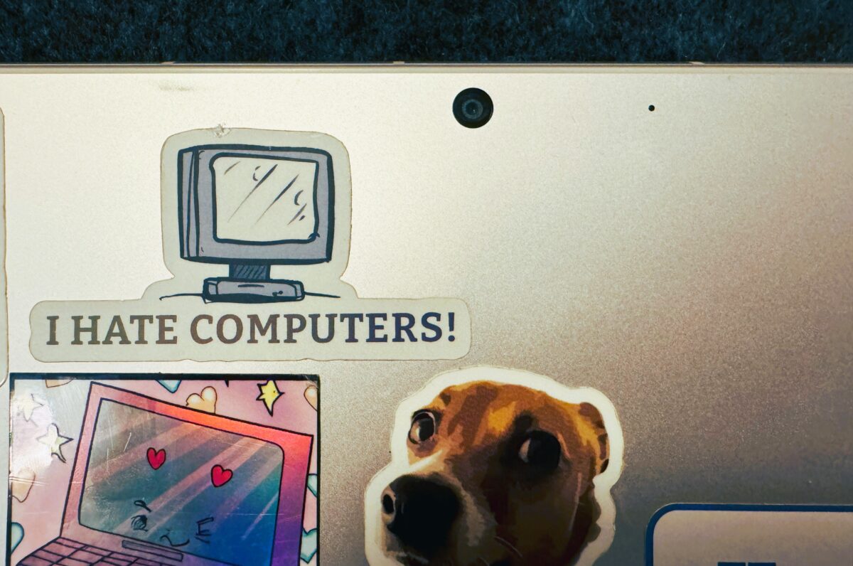 I hate computers sticker